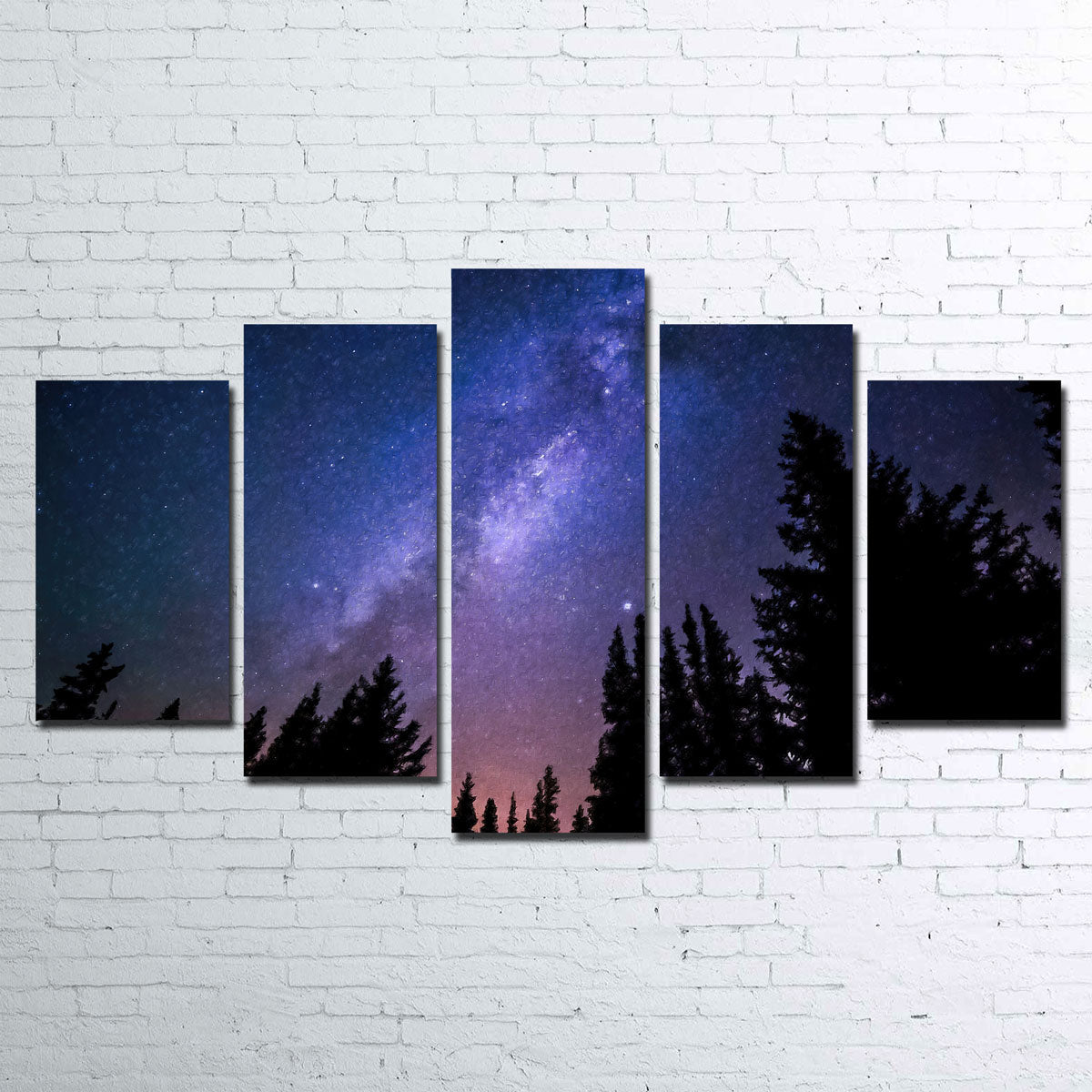 Breathtaking Conifers Reaching To Milky Way Wall Art by Denise Dundon
