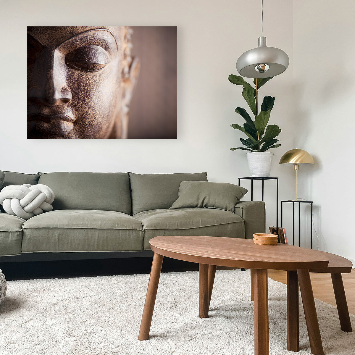 Exquisite Buddha's Head Canvas Print