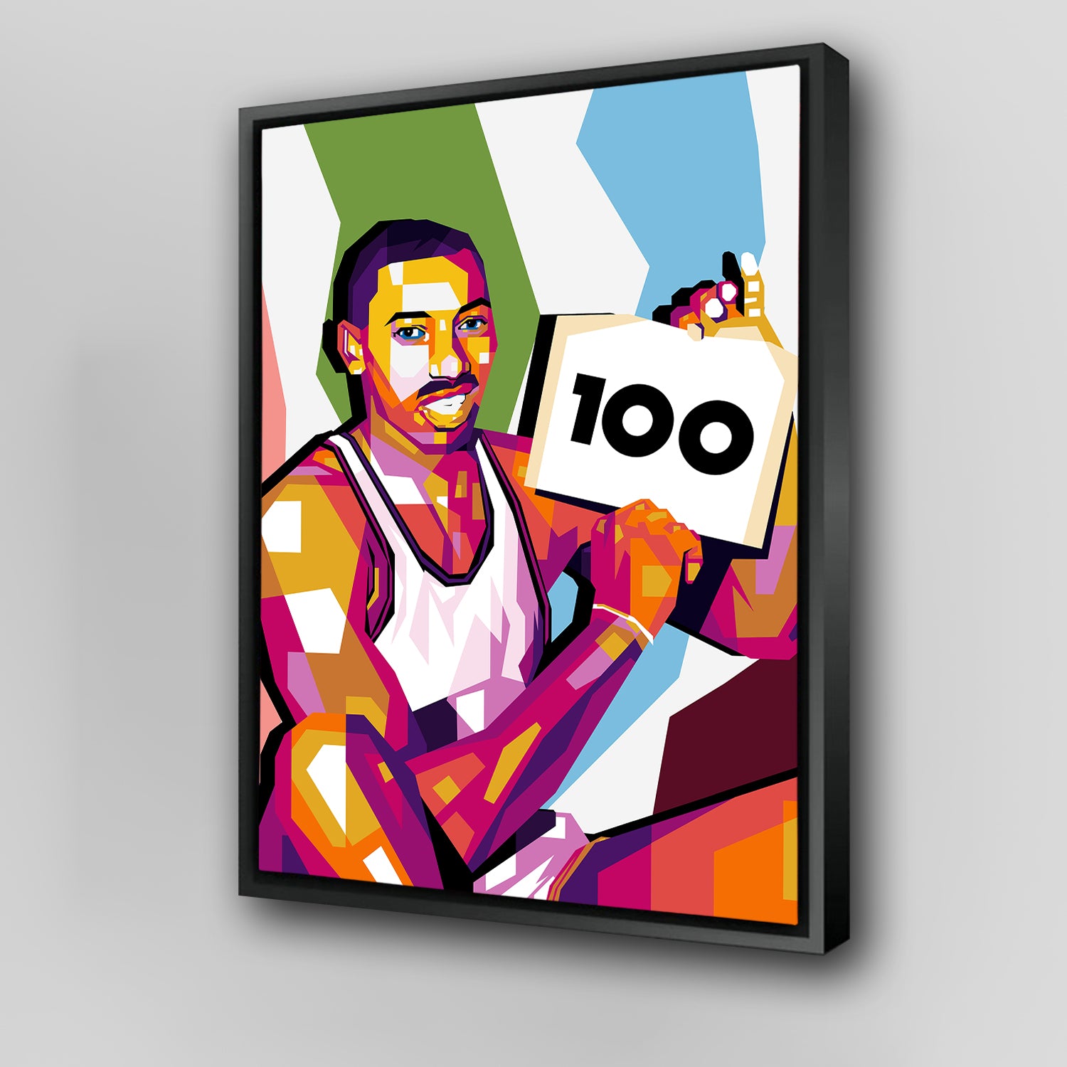Iconic Wilt Chamberlain 100 Wall Art for Basketball Enthusiasts