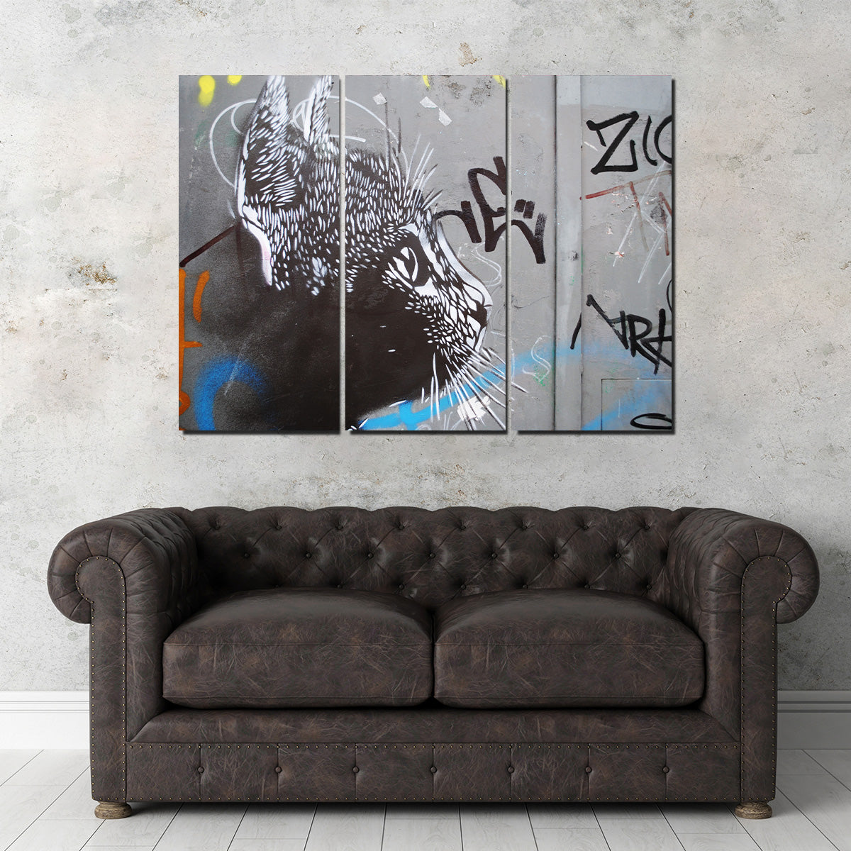 Eye - catching Street Art Cat Wall Art for Stunning Decor