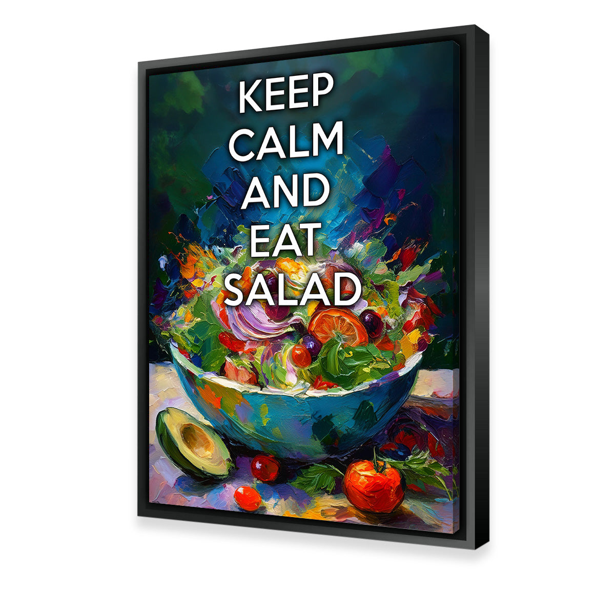 Stylish Keep Calm Eat Salad Wall Art for Home Decor