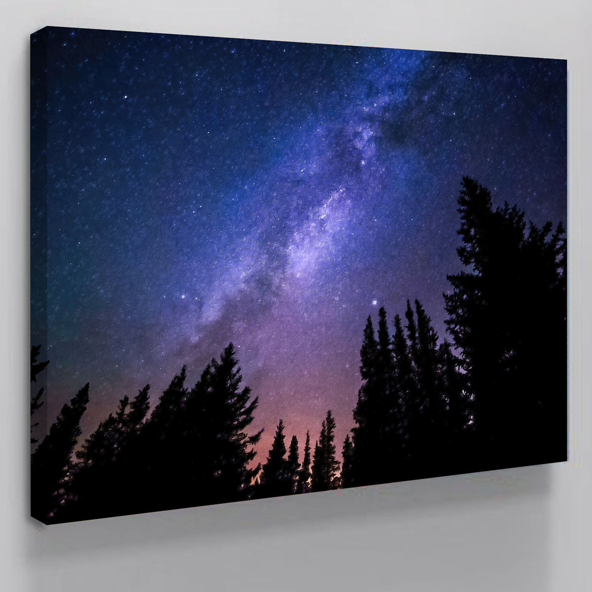 Breathtaking Conifers Reaching To Milky Way Wall Art by Denise Dundon