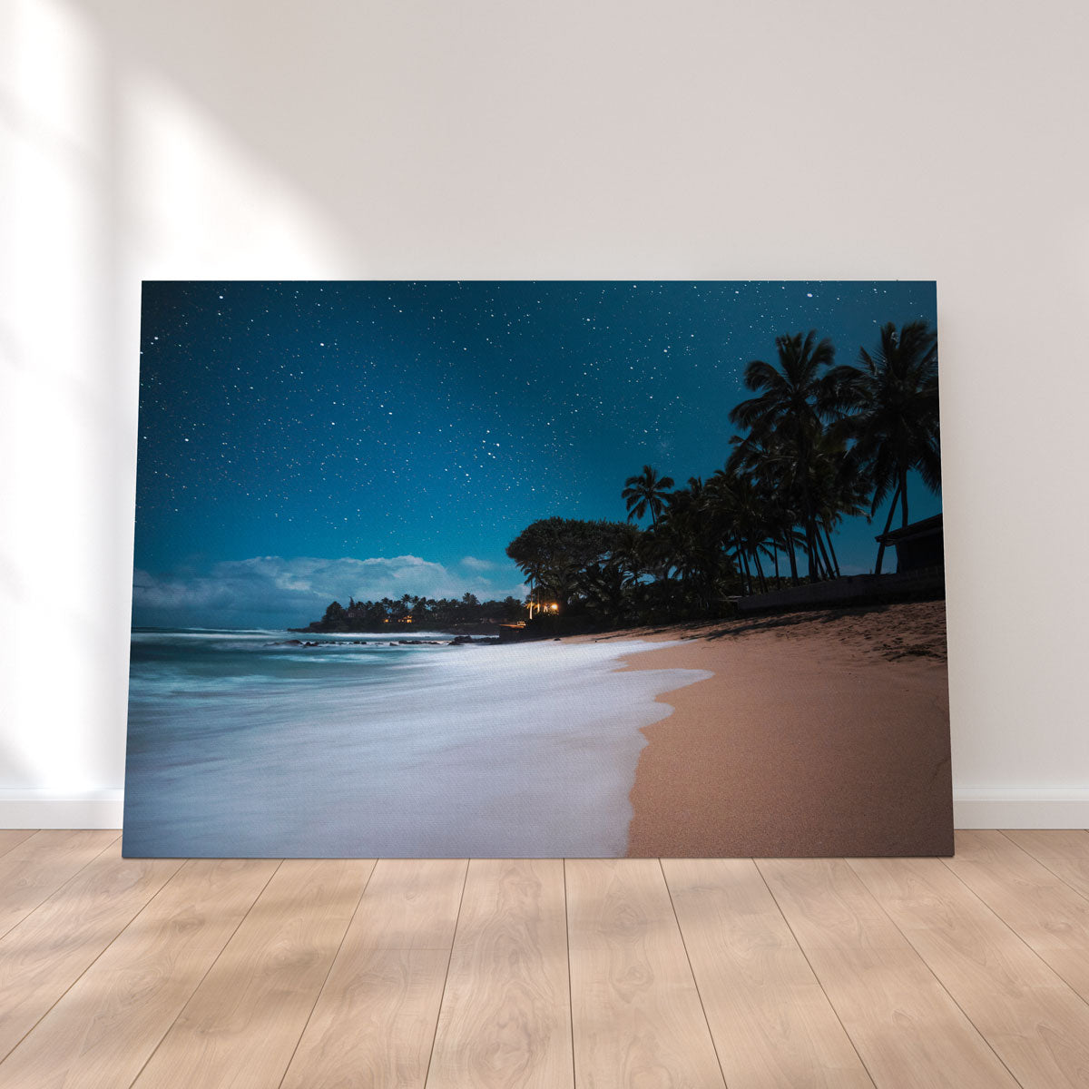 Exquisite Tropical Beach Night Wall Art by Lucas Moore