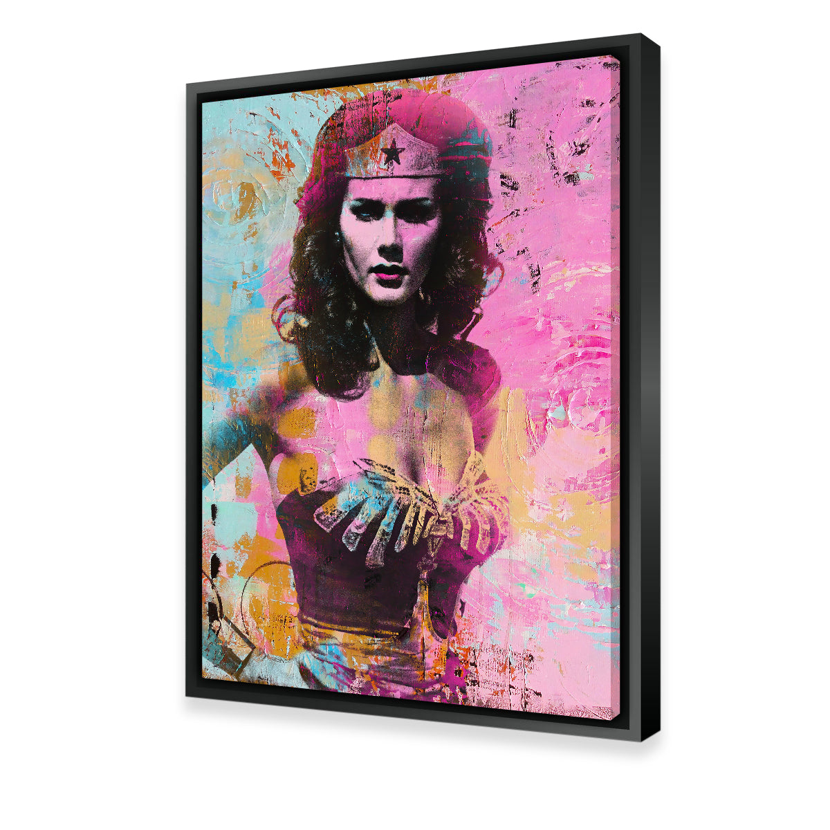 Wonder Woman Circles Wall Art by Stephen Chambers - Museum Quality Canvas Wall Decor