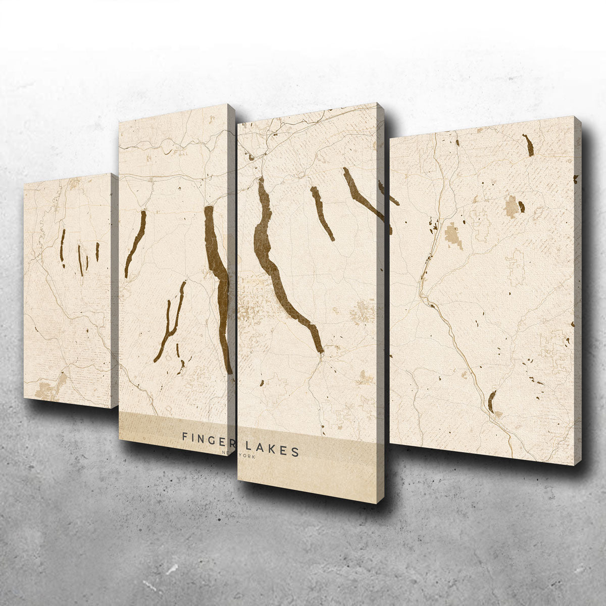 Stunning Finger Lakes Map Wall Art by Blursbyai