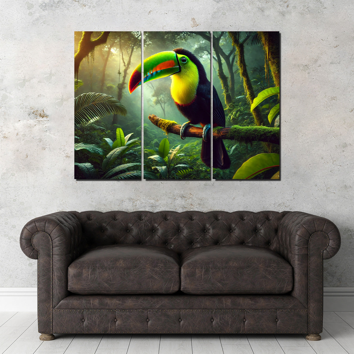 Exquisite Toucan on Branch Wall Art for Home Decor