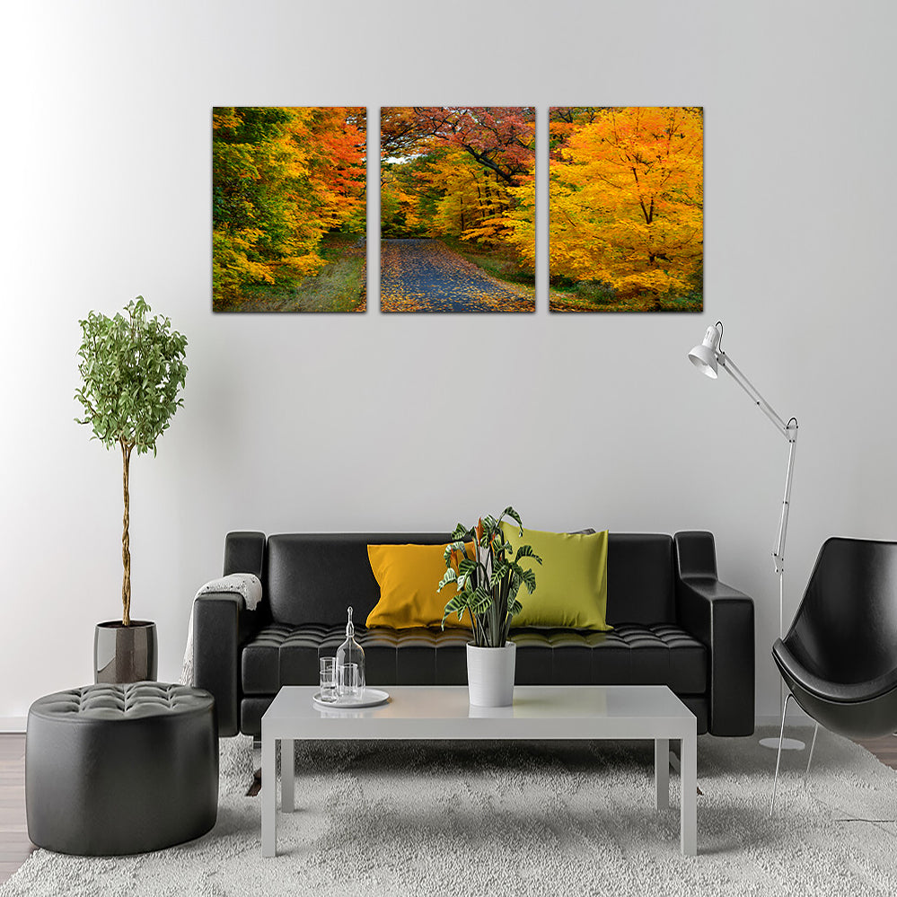 Breathtaking Lake Geneva Wisconsin Fall Road Wall Art for Stunning Home Decor