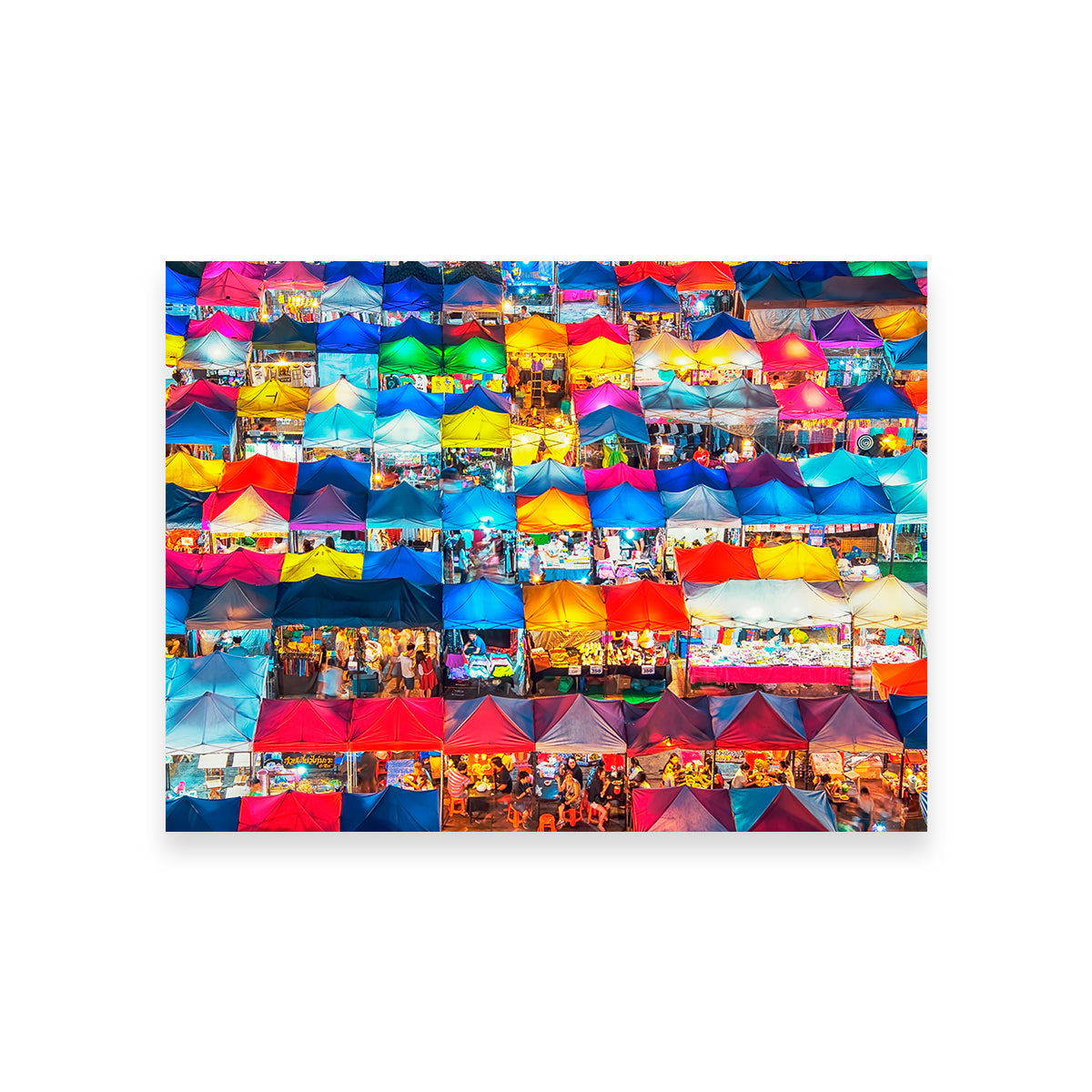 Exquisite Train Night Market Wall Art for Stunning Home Decor