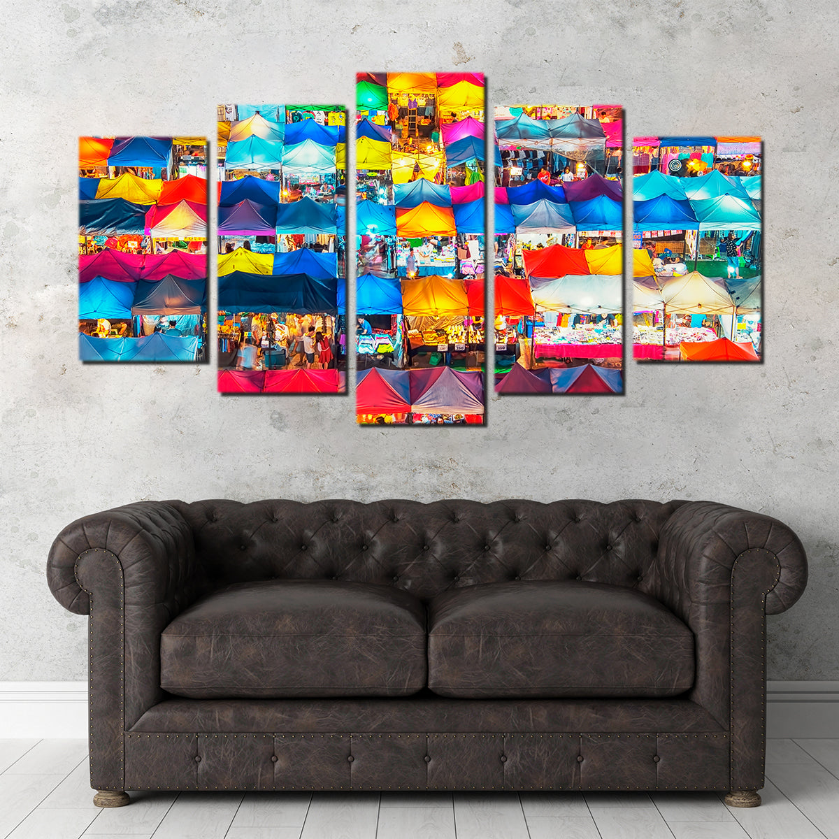 Exquisite Train Night Market Wall Art for Stunning Home Decor