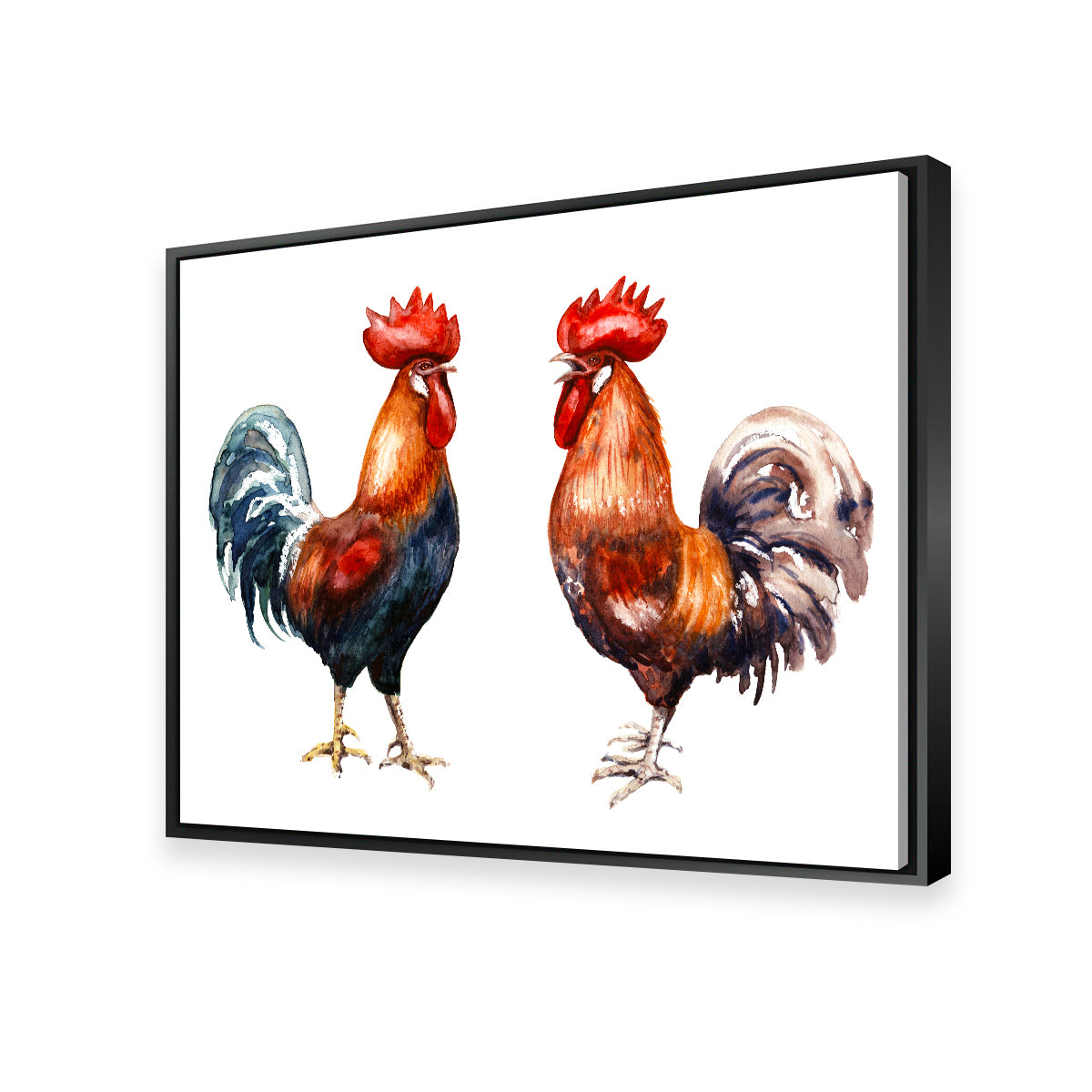 Stunning Two Red Roosters Wall Art for Your Home Decor
