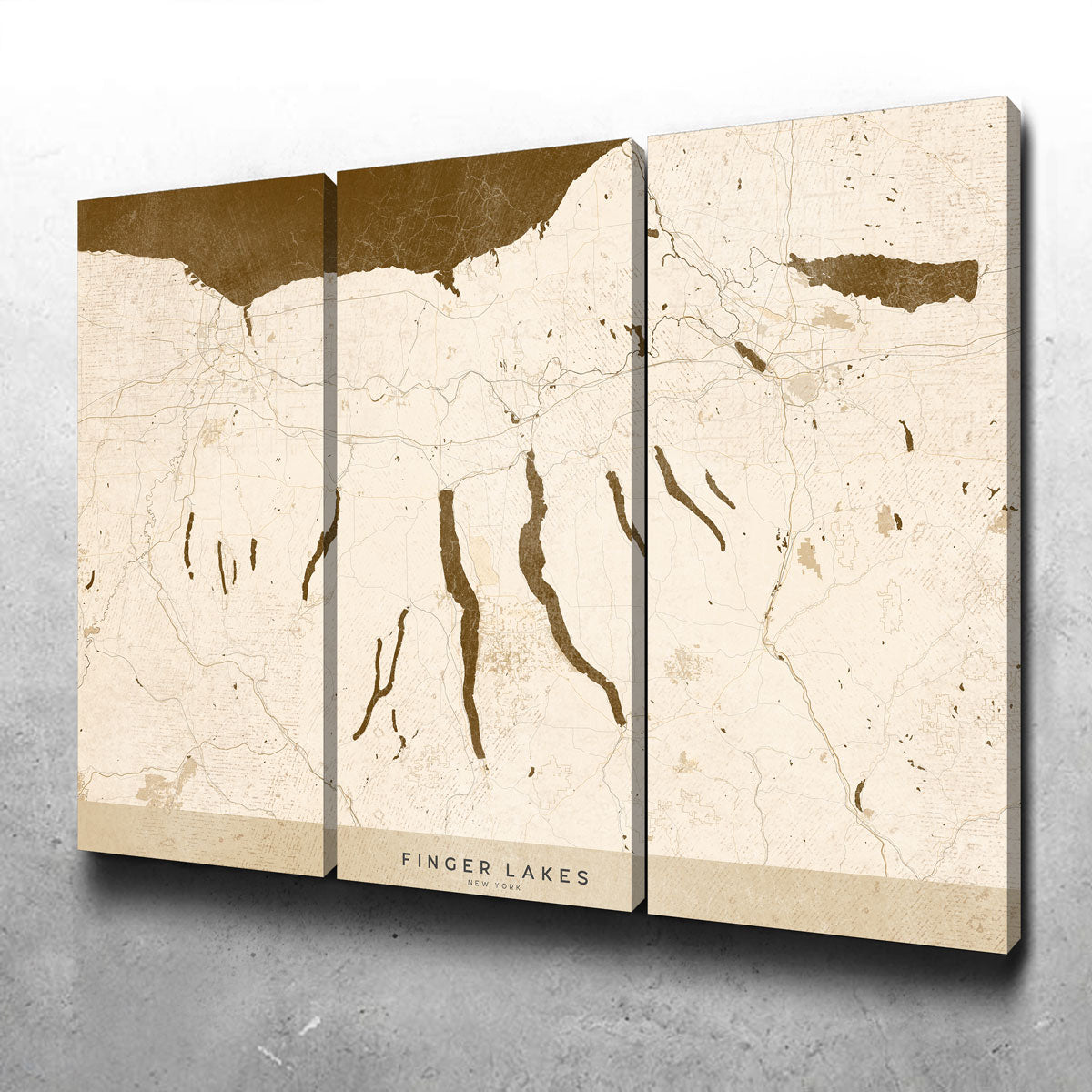 Stunning Finger Lakes Map Wall Art by Blursbyai