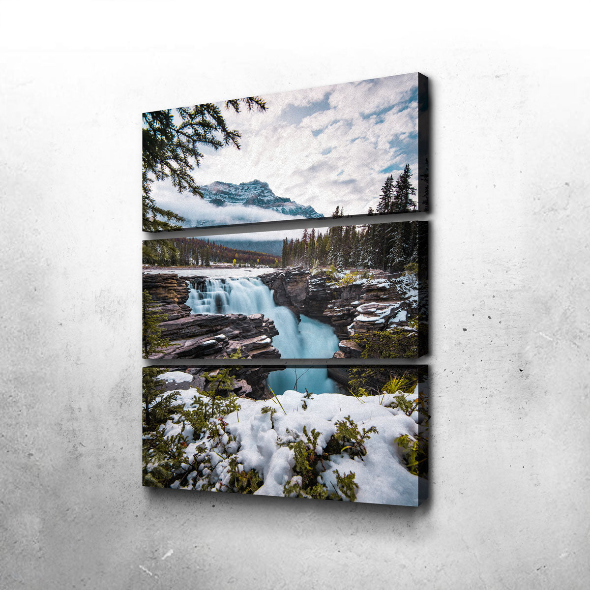 Enchanting Wintry Waterfall Wall Art by Lucas Moore