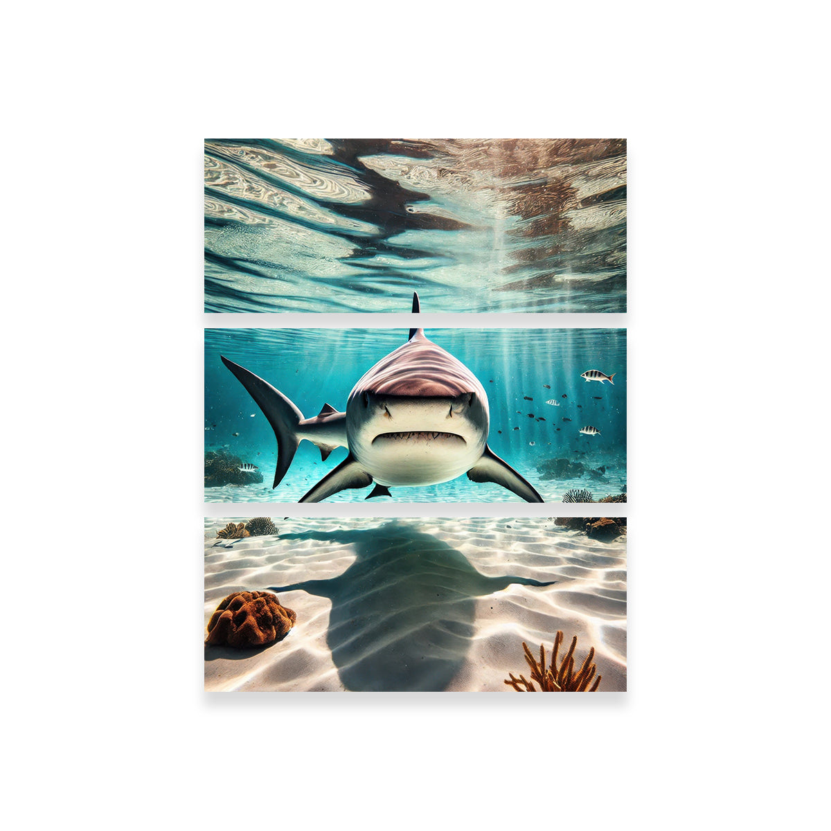 Stunning Bull Shark in Shallow Waters Wall Art for Home Decor
