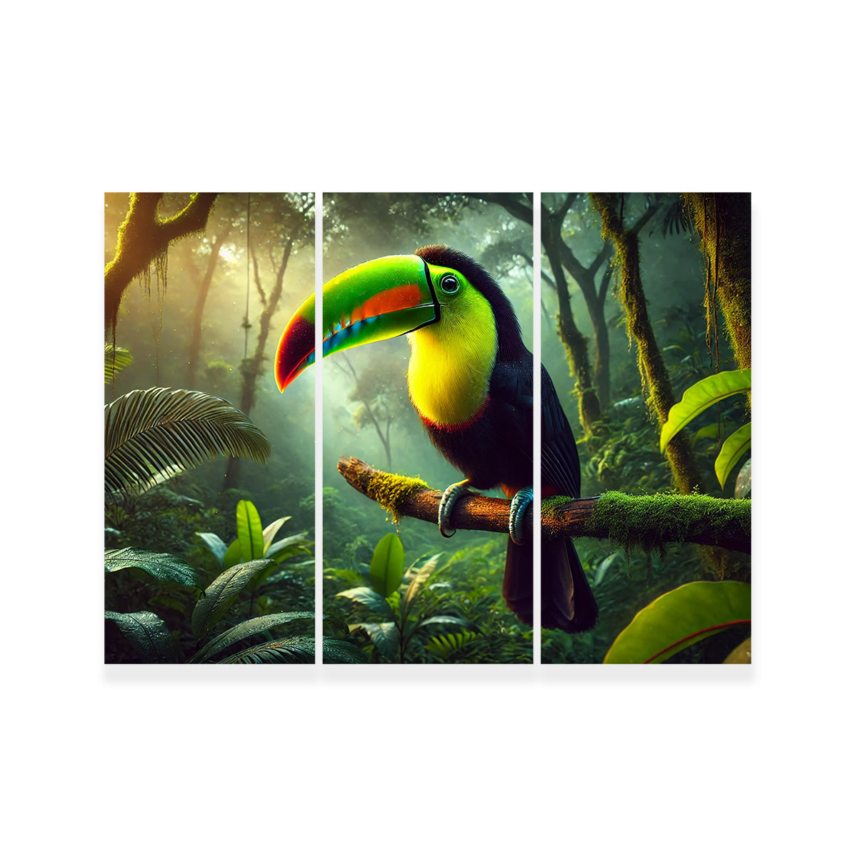 Exquisite Toucan on Branch Wall Art for Home Decor