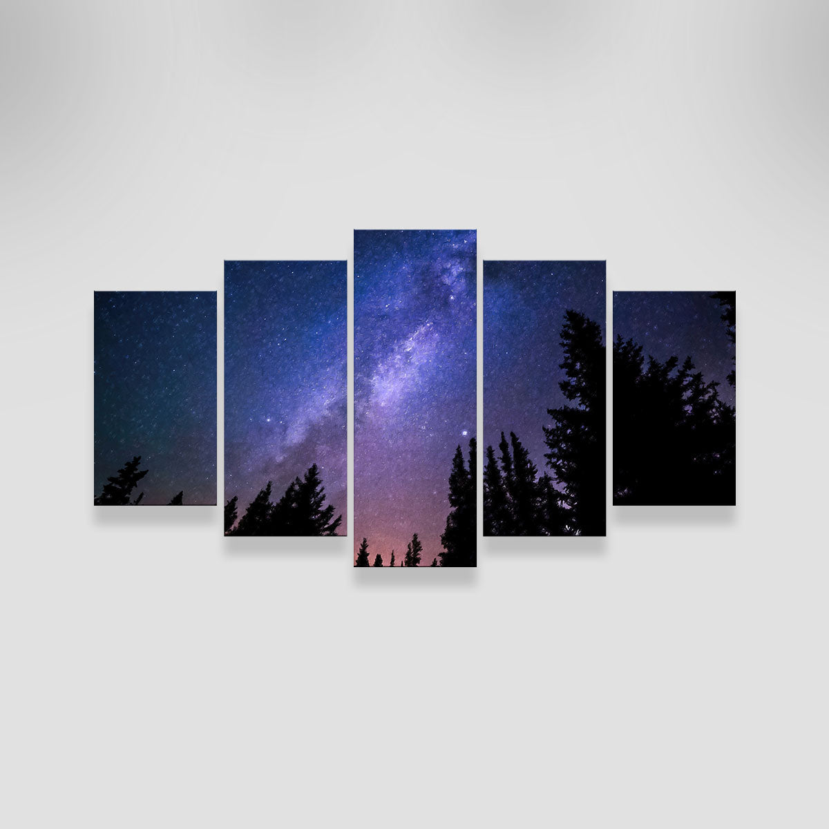 Breathtaking Conifers Reaching To Milky Way Wall Art by Denise Dundon