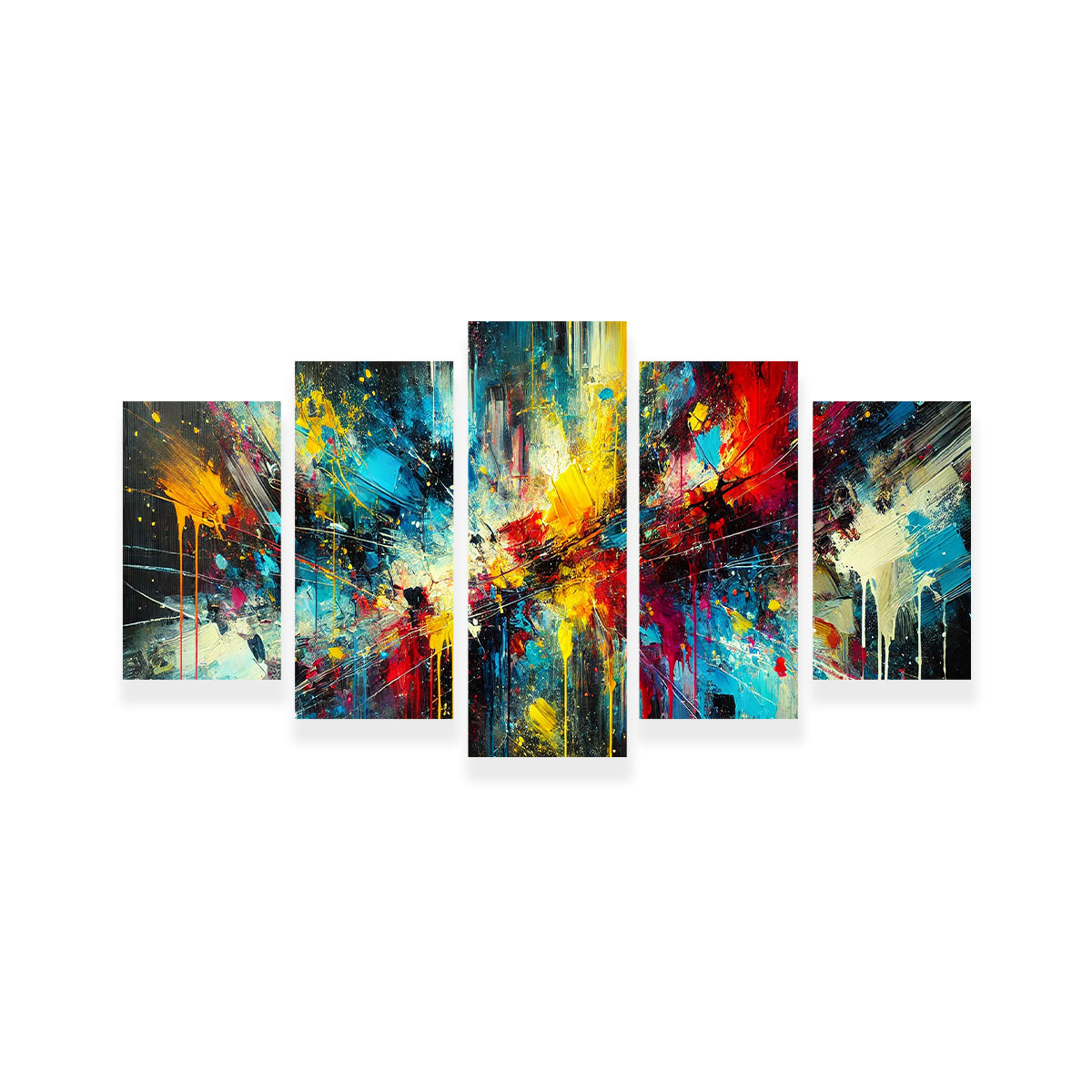 Stunning Dark Brush Stroke and Splashes Wall Art