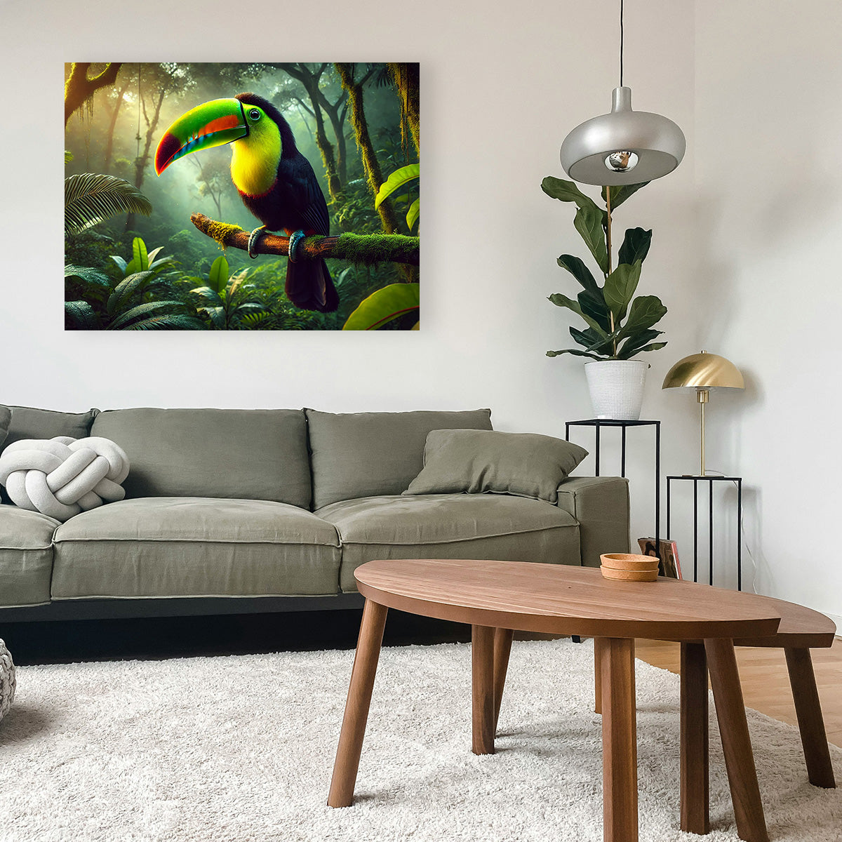 Exquisite Toucan on Branch Wall Art for Home Decor