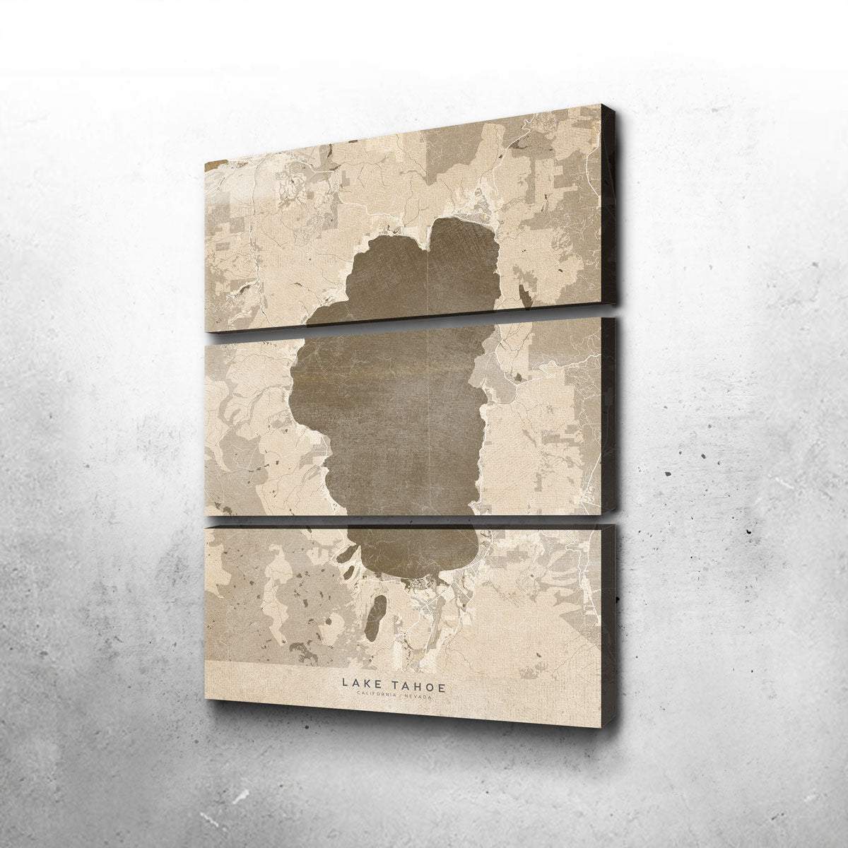 Stunning Lake Tahoe Map Wall Art by Blursbyai
