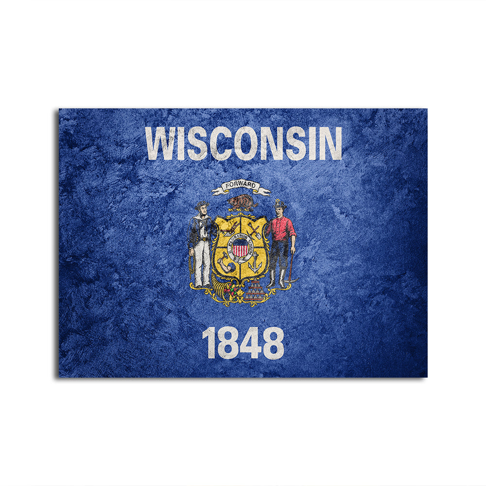 Stunning Wisconsin Flag Grunge Wall Art for Your Home Decor