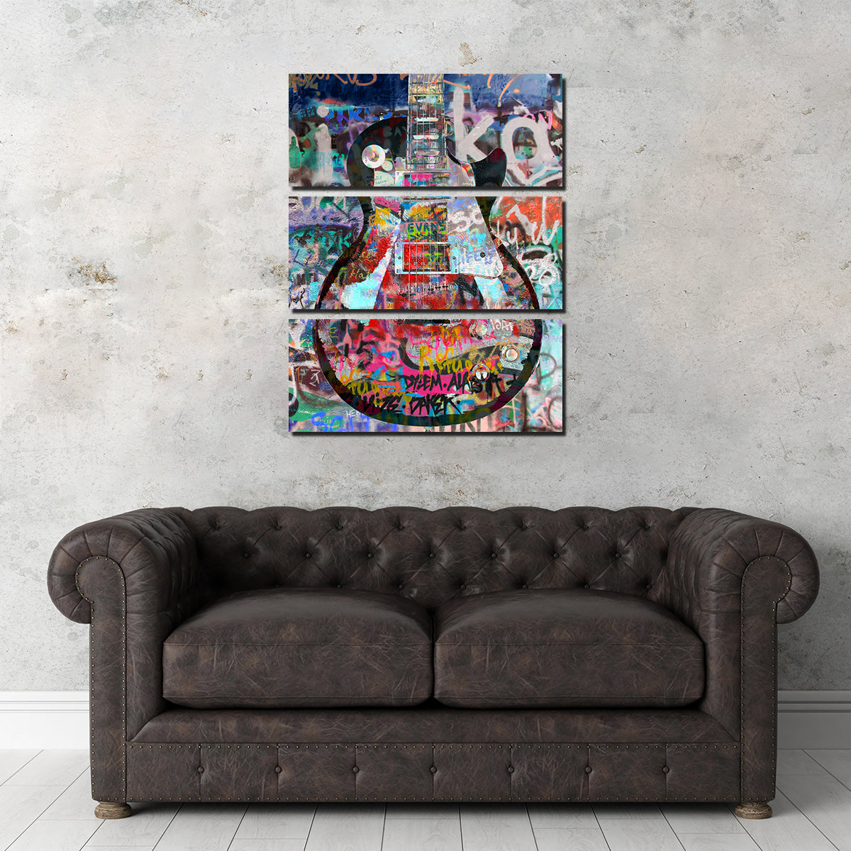 Stunning Les Paul Graffiti Wall Art by Stephen Chambers