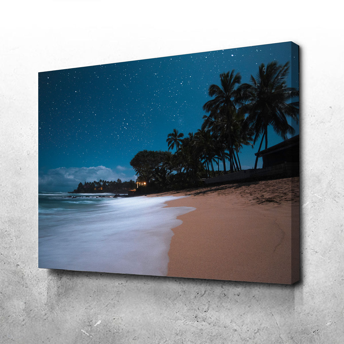 Exquisite Tropical Beach Night Wall Art by Lucas Moore