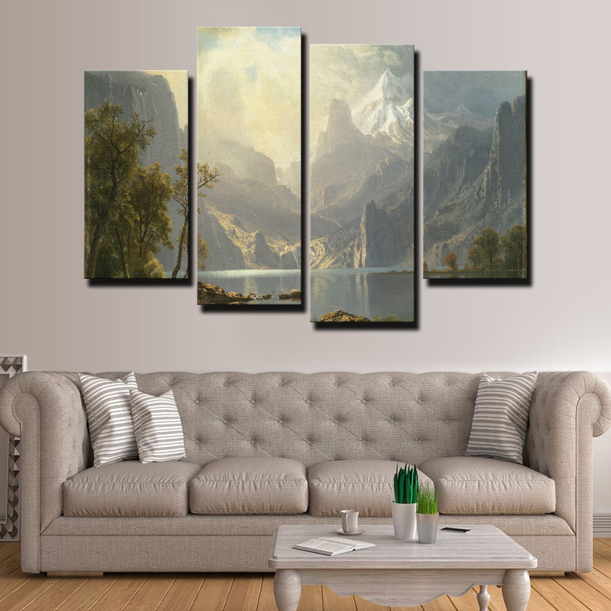 Stunning Lake Tahoe Landscape Painting Wall Art by Albert Bierstadt