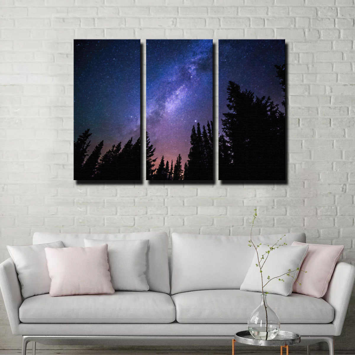 Breathtaking Conifers Reaching To Milky Way Wall Art by Denise Dundon