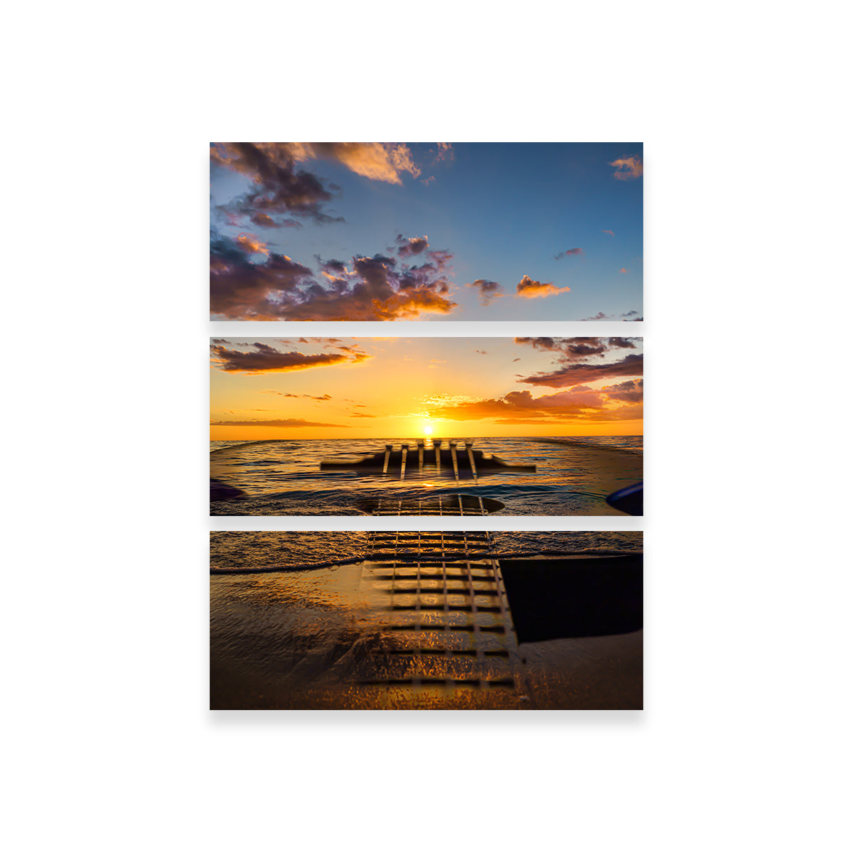 Stunning Sunset Guitar Wall Art by Eileen Rollin
