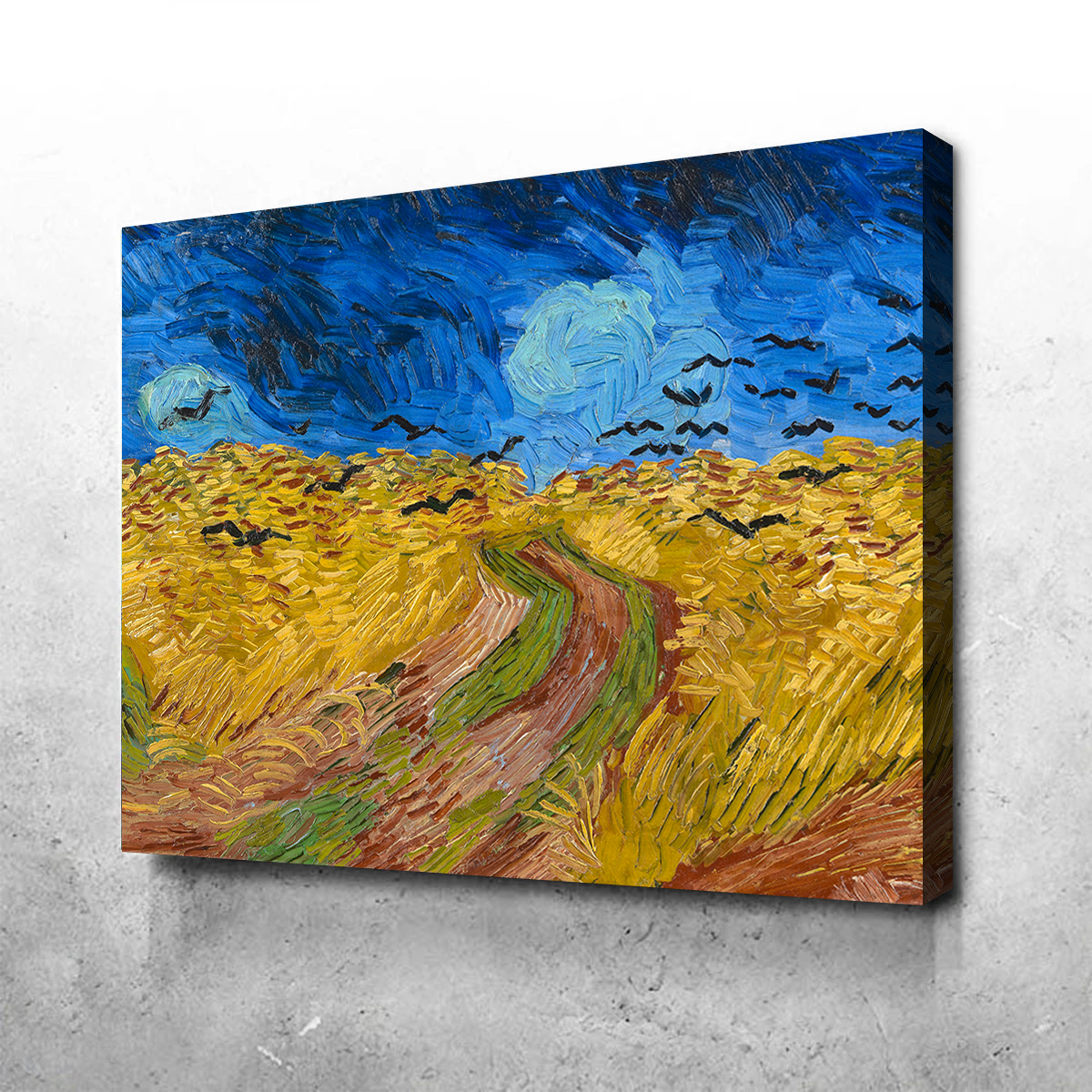 Korenveld met kraaien Wall Art by Vincent van Gogh - Premium Museum Quality Canvas