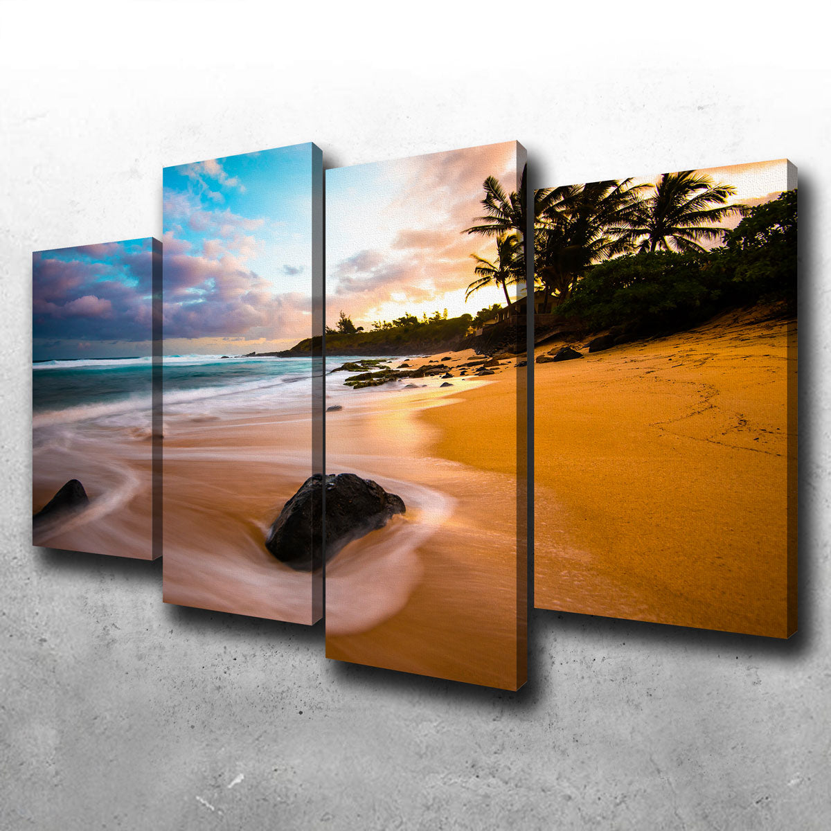 Sunrise Bliss Wall Art - Handmade Canvas Print with Sustainable Pine Frame