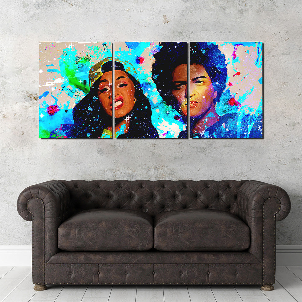 Stunning Bruno Mars & Cardi B Wall Art by Studiodtalk