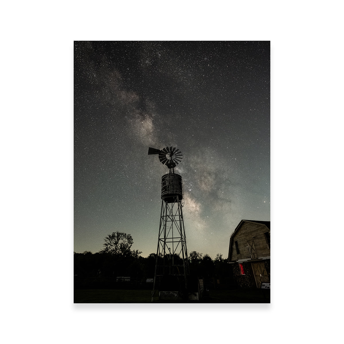 Enchanting Windmill at Night Wall Art by Dennis Maida