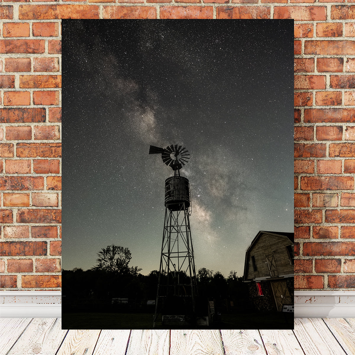 Enchanting Windmill at Night Wall Art by Dennis Maida