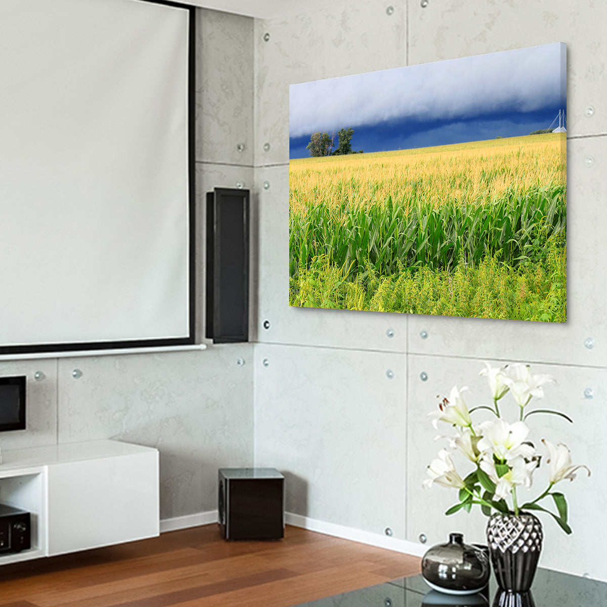 Stunning Thunderstorm Over Illinois Cornfield Wall Art for Home Decor