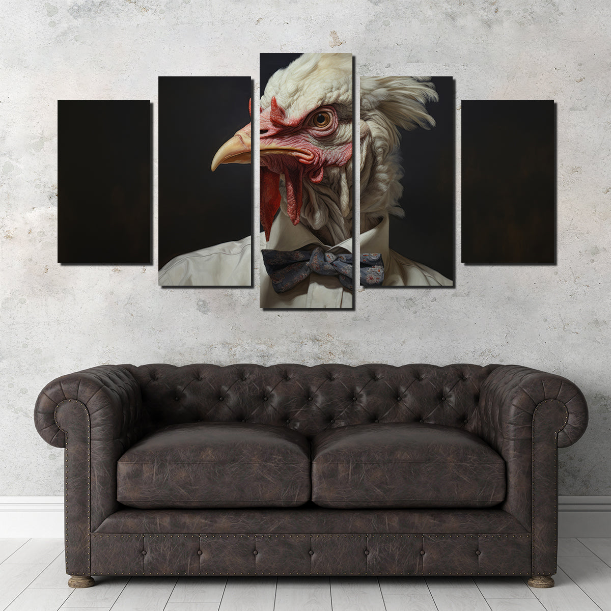 Stunning White Rooster Man Wall Art for Home Decor
