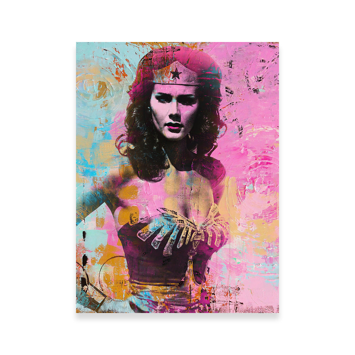 Wonder Woman Circles Wall Art by Stephen Chambers - Museum Quality Canvas Wall Decor