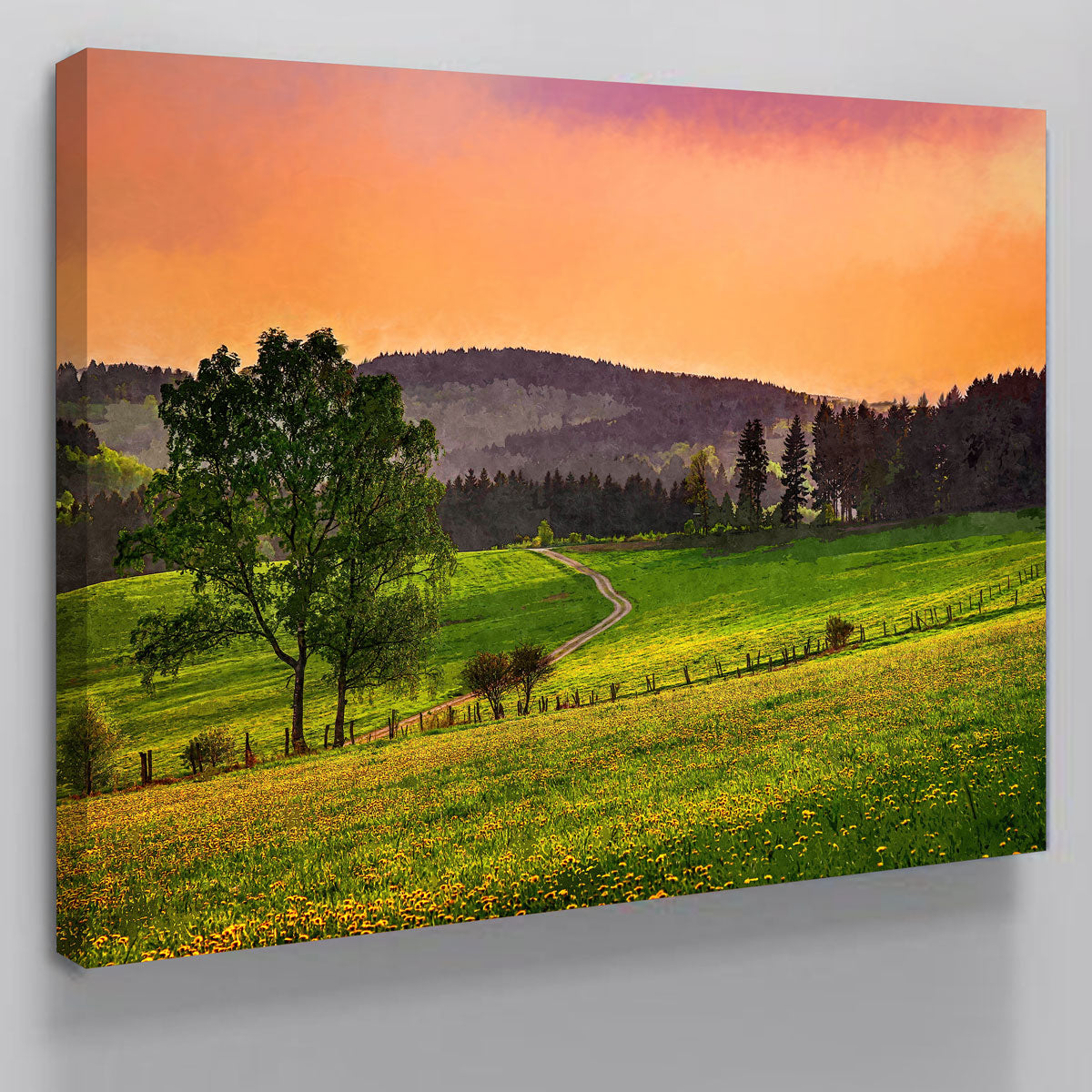Denise Dundon's Evening Pasture Wall Art - Museum Quality Canvas Print