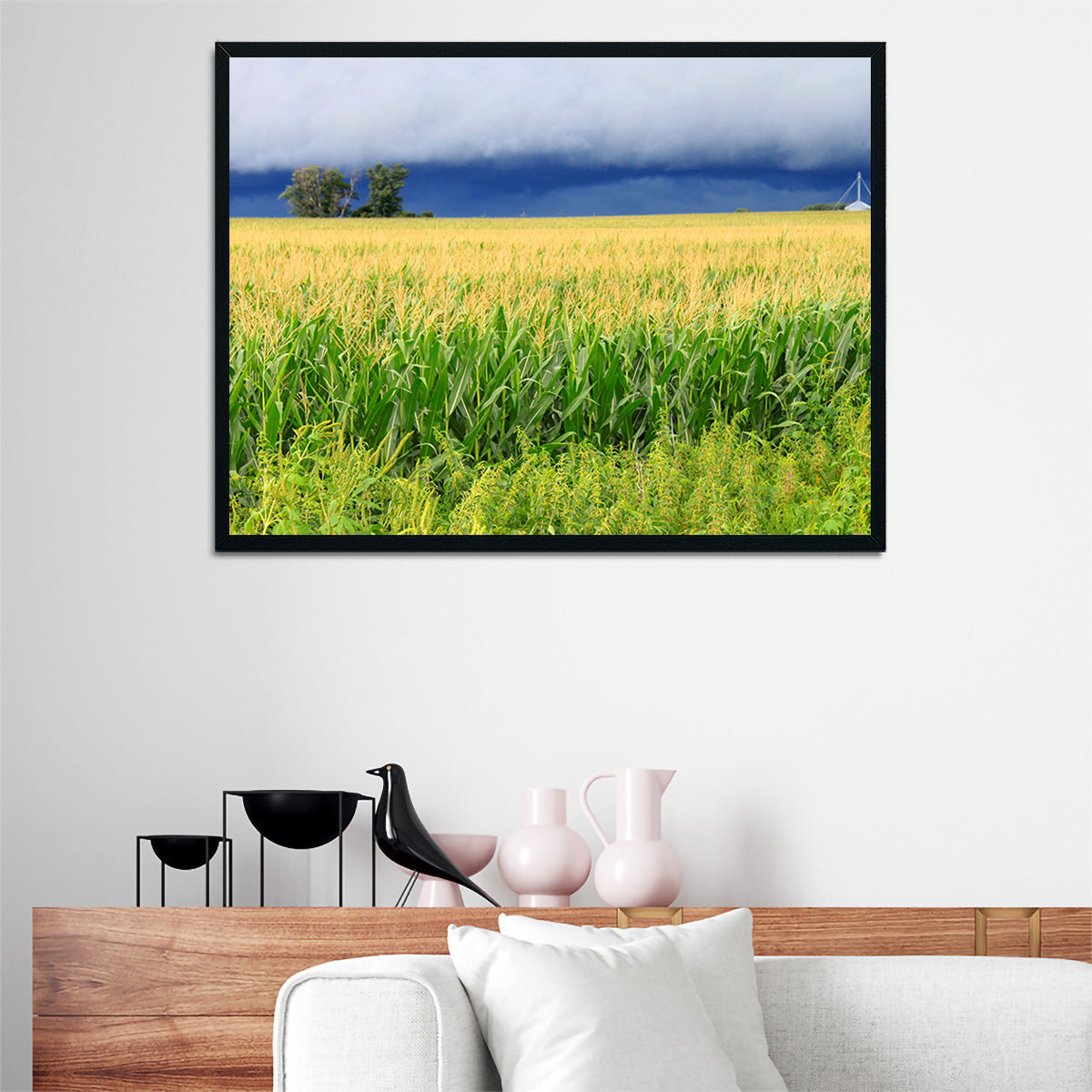 Stunning Thunderstorm Over Illinois Cornfield Wall Art for Home Decor
