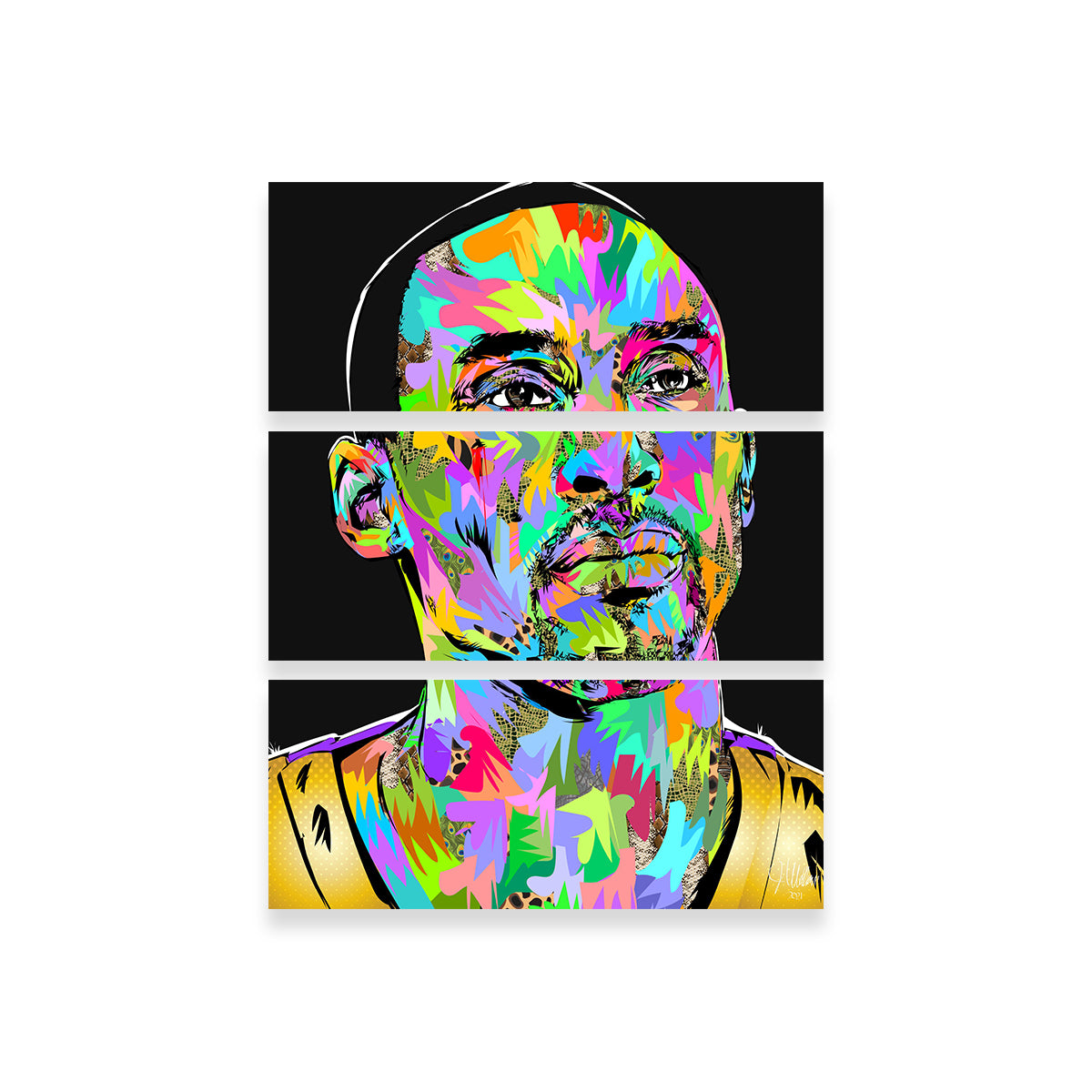 Stunning Kobe Portrait Black Wall Art for Basketball Fans