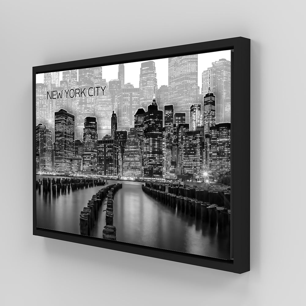 Stunning Manhattan Skyline Graphic Art Canvas Wall Art by Melanie Viola